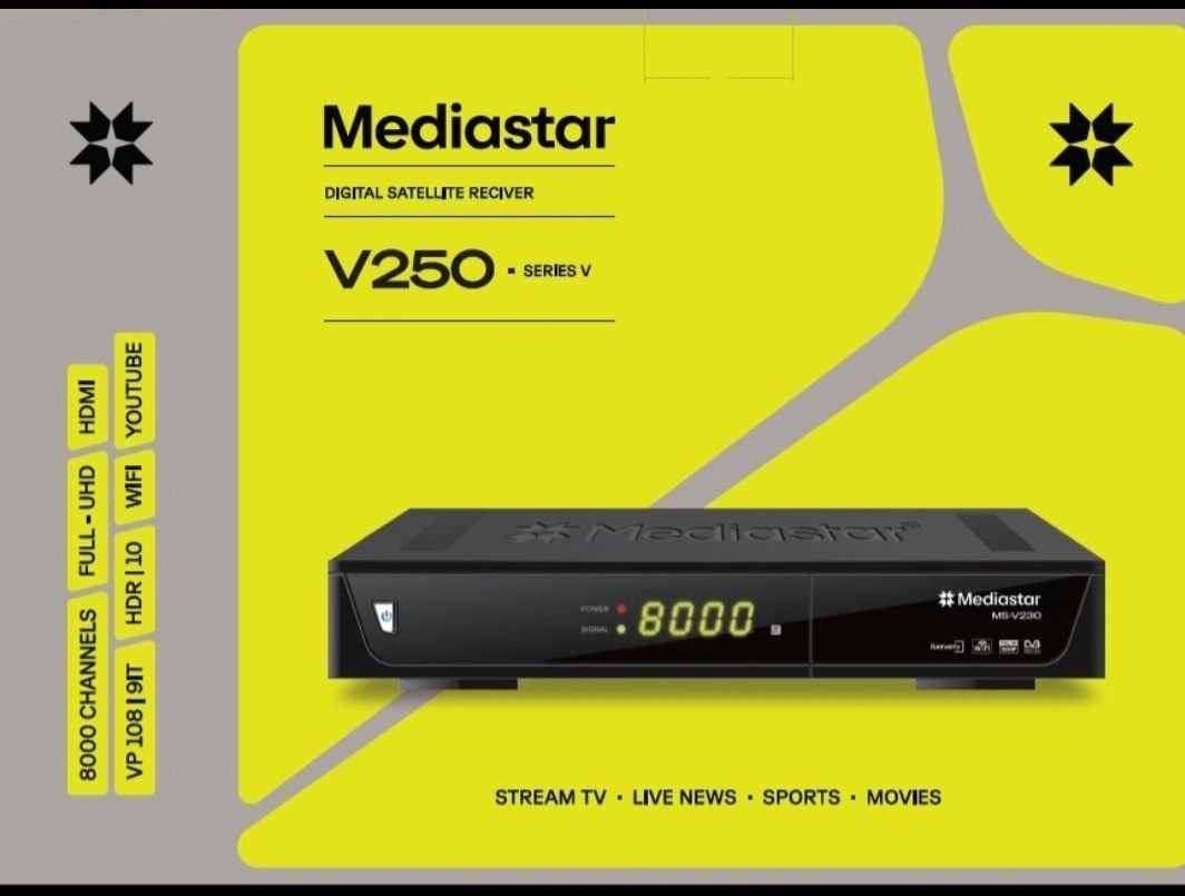 گیرنده مدیا مدل v250 کیفیت فول اچدی با ریموت جدید کپی